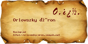 Orlovszky Áron névjegykártya